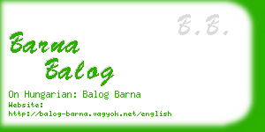 barna balog business card